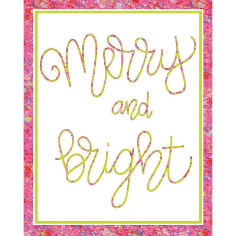 Merry and Bright Black Modern Wood Framed Art Print by Dicks, Stephanie