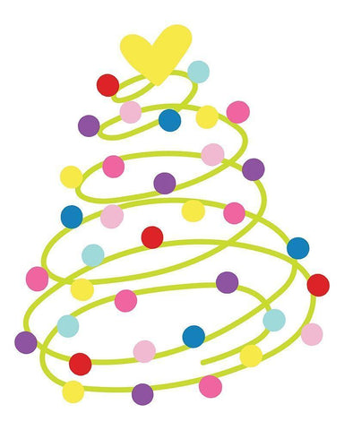 Holiday Tree White Modern Wood Framed Art Print with Double Matting by Dicks, Stephanie