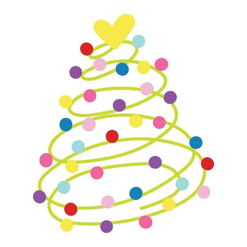 Holiday Tree White Modern Wood Framed Art Print by Dicks, Stephanie