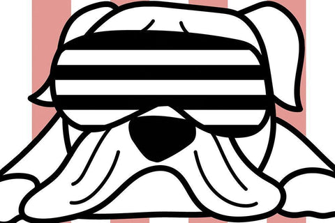 Frenchie in Glasses Black Ornate Wood Framed Art Print with Double Matting by Dicks, Stephanie