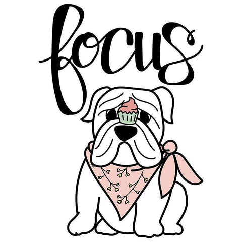 Focus Frenchie White Modern Wood Framed Art Print by Dicks, Stephanie
