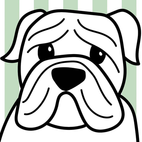 Frenchie White Modern Wood Framed Art Print by Dicks, Stephanie