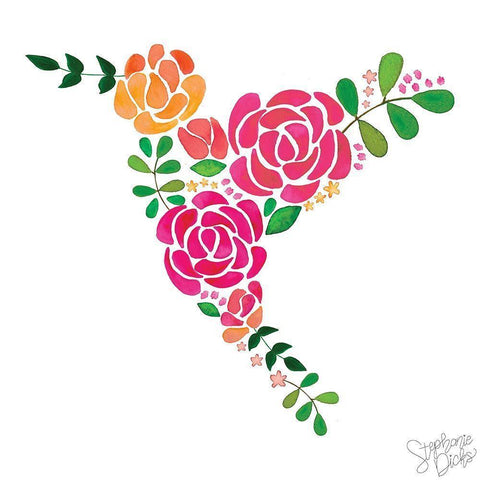 Hummingbird I Black Modern Wood Framed Art Print by Dicks, Stephanie