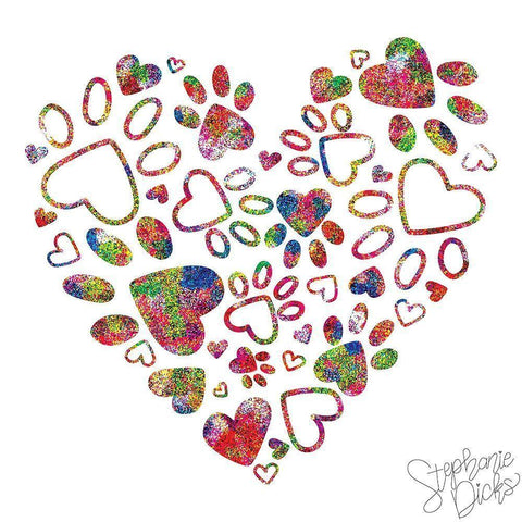 Hearts and Paws II Black Modern Wood Framed Art Print by Dicks, Stephanie