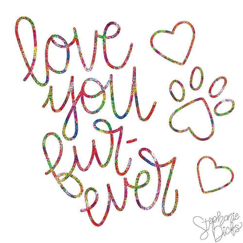 Love You Fur Ever II Black Modern Wood Framed Art Print by Dicks, Stephanie