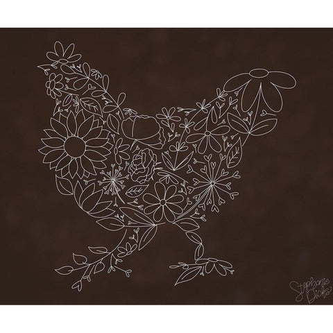 Chicken White Modern Wood Framed Art Print by Dicks, Stephanie