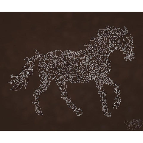 Horse White Modern Wood Framed Art Print by Dicks, Stephanie