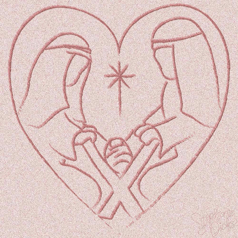 Blush Nativity Black Ornate Wood Framed Art Print with Double Matting by Dicks, Stephanie