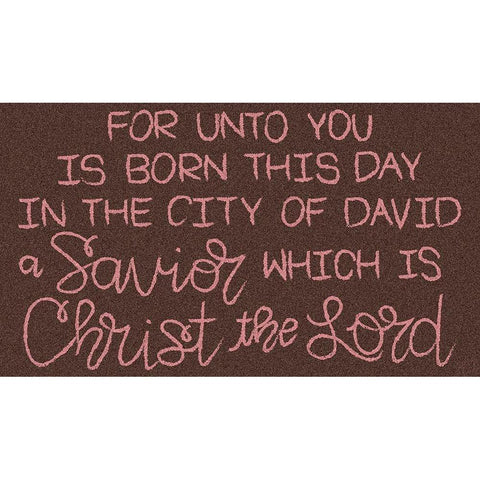 Savior is Born Gold Ornate Wood Framed Art Print with Double Matting by Dicks, Stephanie