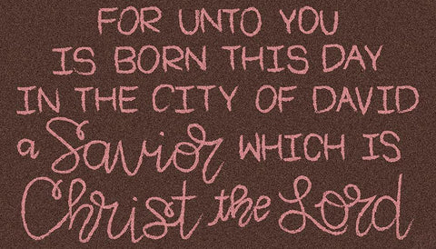 Savior is Born White Modern Wood Framed Art Print with Double Matting by Dicks, Stephanie