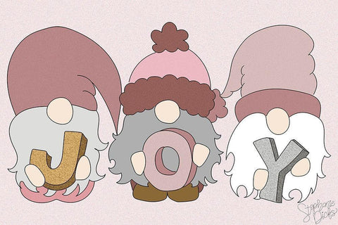 Joy Black Ornate Wood Framed Art Print with Double Matting by Dicks, Stephanie