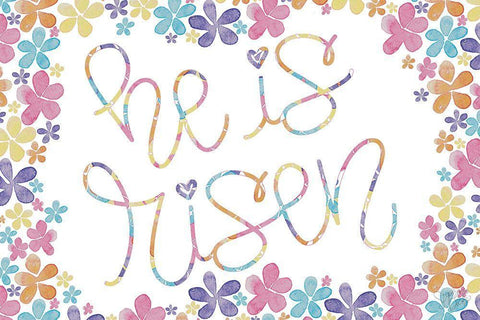 He is Risen White Modern Wood Framed Art Print with Double Matting by Dicks, Stephanie