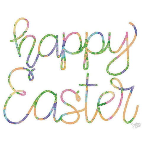 Happy Easter White Modern Wood Framed Art Print by Dicks, Stephanie