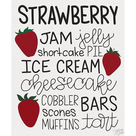Strawberry Jam Black Modern Wood Framed Art Print with Double Matting by Dicks, Stephanie