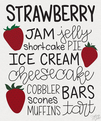 Strawberry Jam Black Ornate Wood Framed Art Print with Double Matting by Dicks, Stephanie