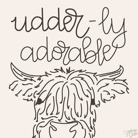 Udderly Adorable Gold Ornate Wood Framed Art Print with Double Matting by Dicks, Stephanie