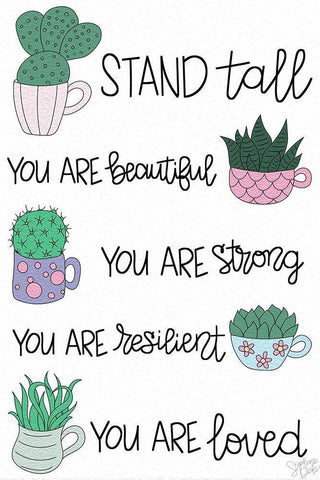 Plant Inspiration White Modern Wood Framed Art Print with Double Matting by Dicks, Stephanie