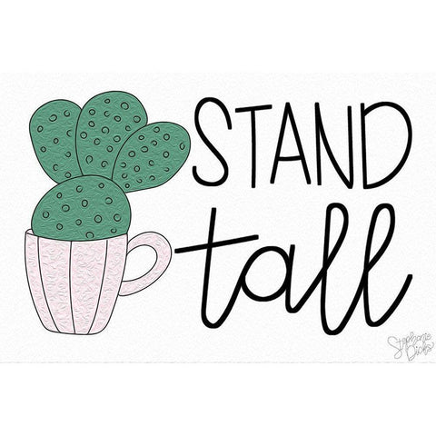 Stand Tall Black Modern Wood Framed Art Print with Double Matting by Dicks, Stephanie
