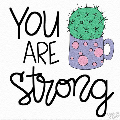 You Are Strong Black Modern Wood Framed Art Print by Dicks, Stephanie