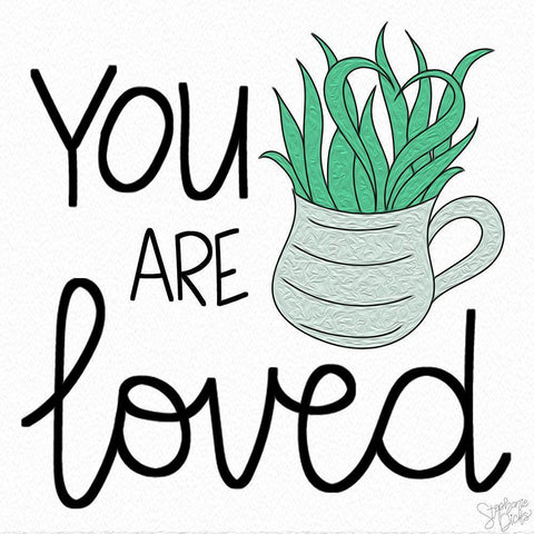 You Are Loved White Modern Wood Framed Art Print with Double Matting by Dicks, Stephanie