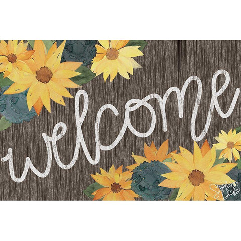 Welcome White Modern Wood Framed Art Print by Dicks, Stephanie