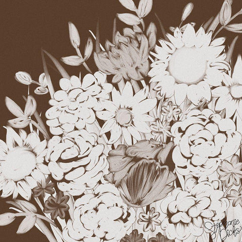 Cafe Floral IV Black Modern Wood Framed Art Print by Dicks, Stephanie