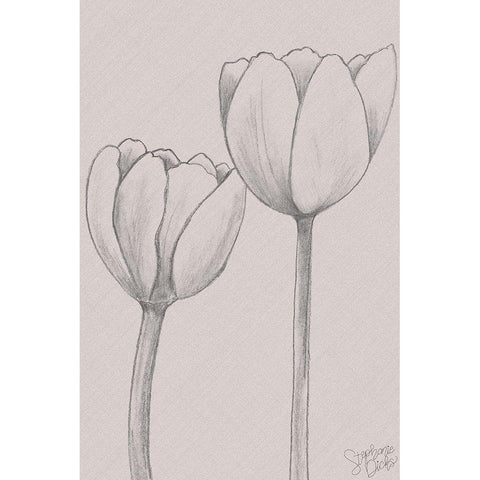 Elegant Tulips White Modern Wood Framed Art Print by Dicks, Stephanie
