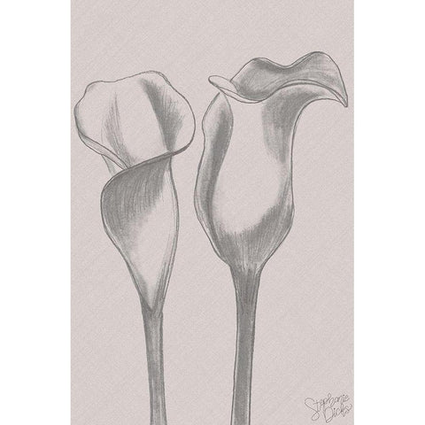 Elegant Lilies White Modern Wood Framed Art Print by Dicks, Stephanie