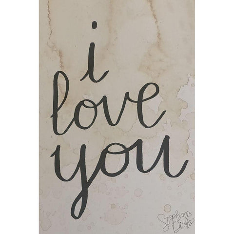 I Love You Black Modern Wood Framed Art Print with Double Matting by Dicks, Stephanie