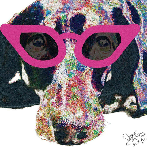 Dachshund Black Modern Wood Framed Art Print by Dicks, Stephanie