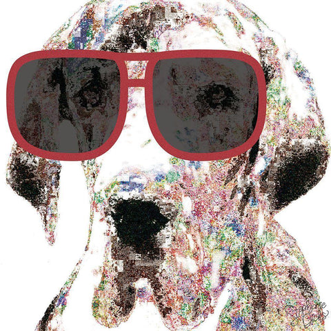 Great Dane White Modern Wood Framed Art Print with Double Matting by Dicks, Stephanie