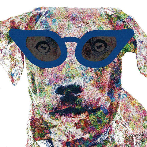 Mountain Cur White Modern Wood Framed Art Print with Double Matting by Dicks, Stephanie