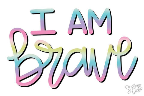 Brave Black Ornate Wood Framed Art Print with Double Matting by Dicks, Stephanie