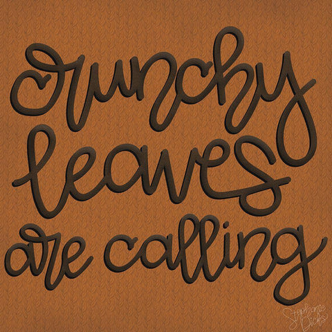 Crunchy Leaves White Modern Wood Framed Art Print with Double Matting by Dicks, Stephanie