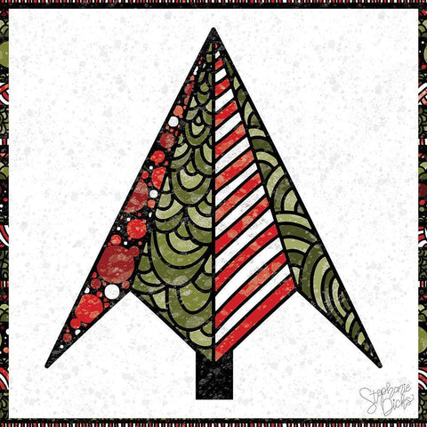 Christmas Tree Gold Ornate Wood Framed Art Print with Double Matting by Dicks, Stephanie