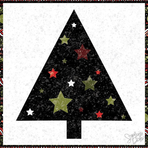 Christmas Tree II Gold Ornate Wood Framed Art Print with Double Matting by Dicks, Stephanie