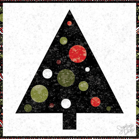 Christmas Tree IV Black Modern Wood Framed Art Print by Dicks, Stephanie