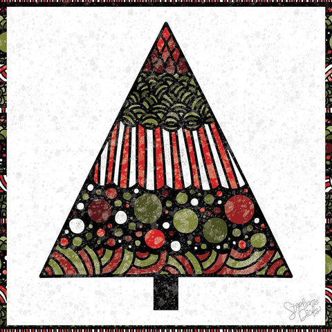 Christmas Tree V White Modern Wood Framed Art Print with Double Matting by Dicks, Stephanie