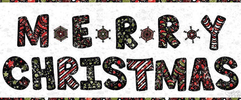 Merry Christmas White Modern Wood Framed Art Print with Double Matting by Dicks, Stephanie