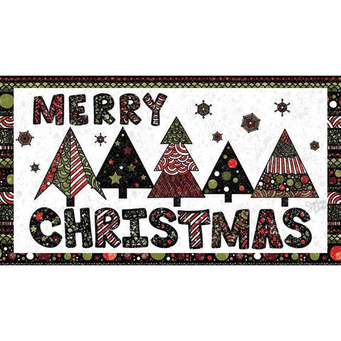 Merry Christmas II Gold Ornate Wood Framed Art Print with Double Matting by Dicks, Stephanie