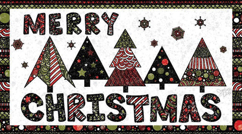 Merry Christmas II White Modern Wood Framed Art Print with Double Matting by Dicks, Stephanie