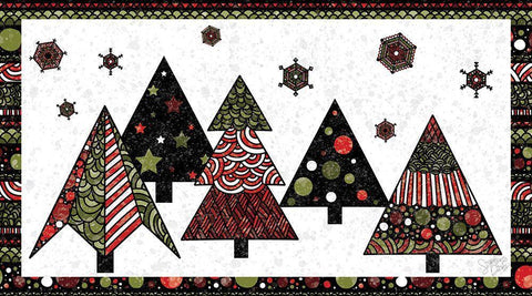 Merry Christmas III Black Ornate Wood Framed Art Print with Double Matting by Dicks, Stephanie