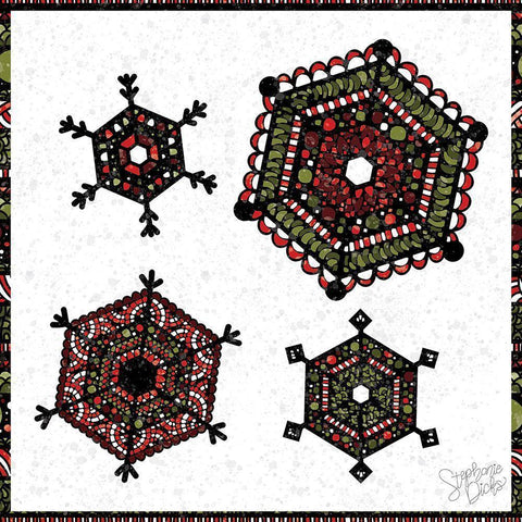 Snowflakes White Modern Wood Framed Art Print by Dicks, Stephanie