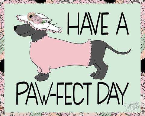 Pawfect Black Ornate Wood Framed Art Print with Double Matting by Dicks, Stephanie