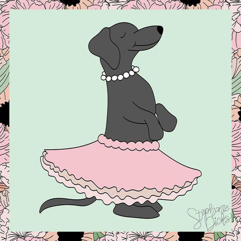 Ballerina Black Modern Wood Framed Art Print by Dicks, Stephanie