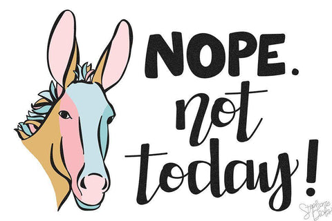 Not Today Black Ornate Wood Framed Art Print with Double Matting by Dicks, Stephanie