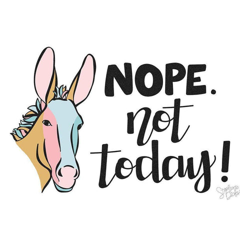 Not Today Black Modern Wood Framed Art Print by Dicks, Stephanie