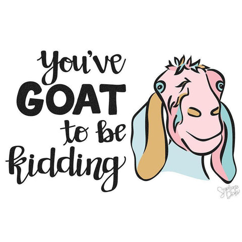 GOAT Black Modern Wood Framed Art Print by Dicks, Stephanie