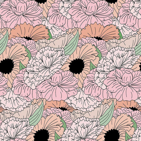 Floral White Modern Wood Framed Art Print by Dicks, Stephanie