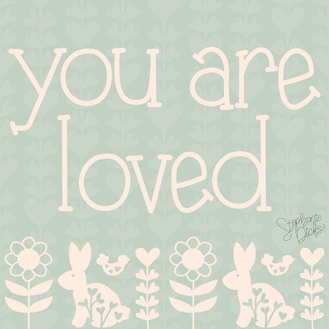 You Are Loved Black Modern Wood Framed Art Print by Dicks, Stephanie